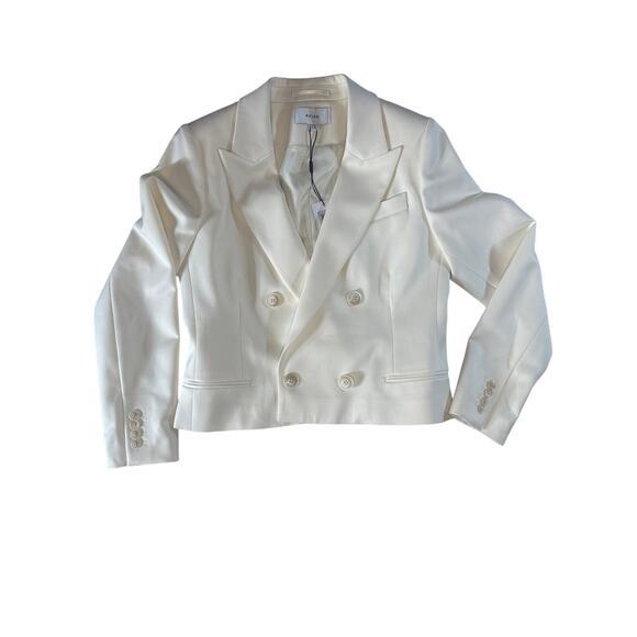 REISS Aleida‎ Cropped Blazer 10 NWT Ivory White Double Breasted Jacket - Picture 5 of 12